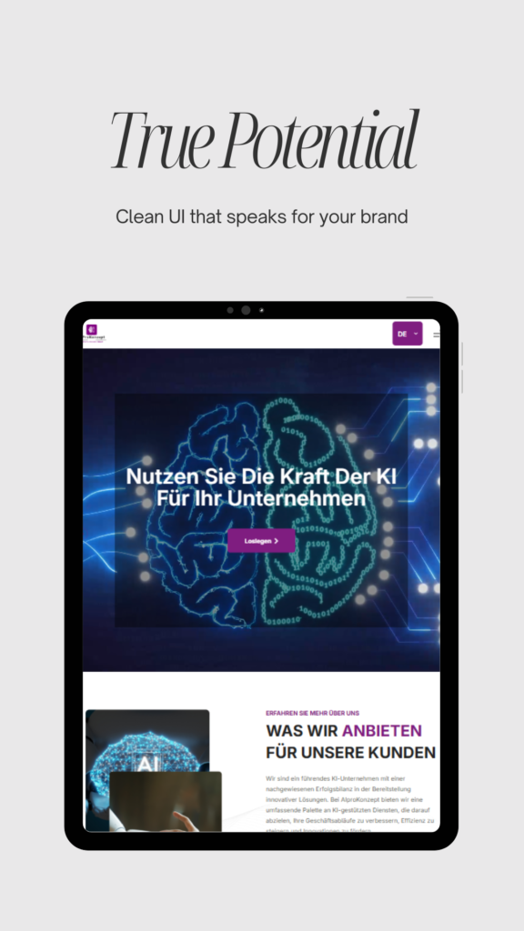 ai pro konzept WEBSITE DESIGN