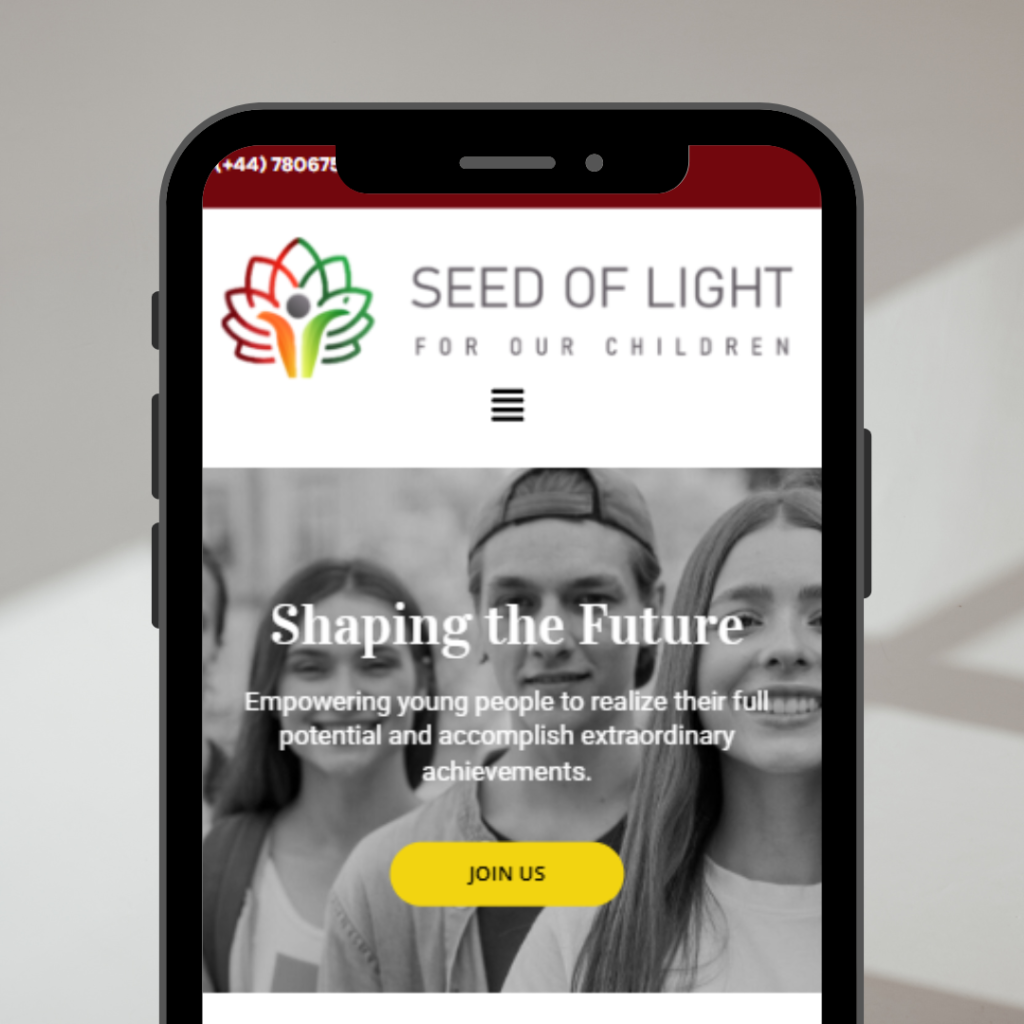 Seed of light Website Design