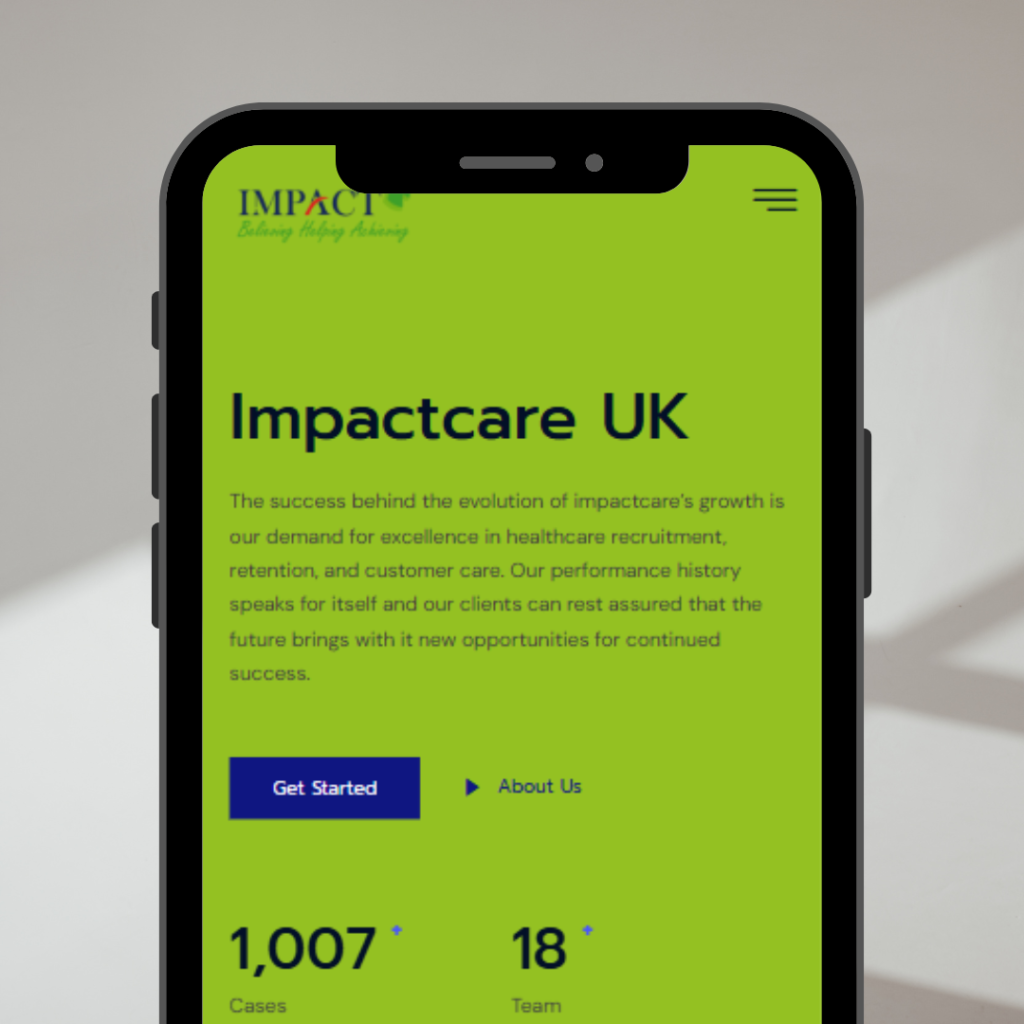 Impact Care Services Website Design